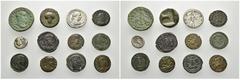 LOTS LOTS Römische Silber- und Bronzemünzen:Quinar des M. Porcius Cato, Antoninian des Elagabal, AE-27 mm des Treb. Gallus aus Viminacium, Kleinfollis des Constantinus I. d. Gr., Maiorina des Vetranio