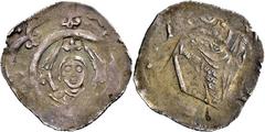 Medieval Coins Römisch-Deutsches Reich, HERZOGTUM BAYERN, FREISING,BISCHÖFLICHE MÜNZSTÄTTE Otto II. von Berg. 1184-1220, Pfennig o.J. Geflügeltes Brustbild von vorne mit Kreuz über dem Kopf in Lilienb