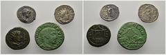 LOTS LOTS Römisch Silber- und Bronzemünzen:Denar des Caracalla, Antoninian des Postumus, AE-24 mm des Gordianus III. aus Deultum und AE-29 mm des Philippus I. Arabs aus Viminacium. Zusammen 4 Exemplar