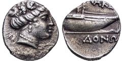 GRIECHISCHE MÜNZEN GRIECHISCHE MÜNZEN, GRIECHISCHES MUTTERLAND, KÖNIGREICH MAKEDONIEN ANONYM. 311-, Autonome Prägung ohne Königsname.Tetrobol. Mänadenkopf r. Rs: Schiffsheck. SNG COP. 1290 f. AMNG 23.