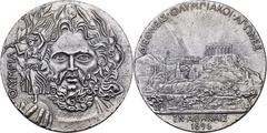 World Coins GRIECHENLAND Georgios I. 1863-1913, Gußmedaille o.J. (um 1970), Nachbildung der Siegermedaille für die I. Olympischen Spiele der Neuzeit in {\i Athen} 1896. Büste des Zeus von vorn mit kle