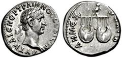 RÖMISCHE MÜNZEN RÖMISCHES KAISERREICH TRAIANUS. 98-117 Lykien. Drachme. Belorbeerter Kopf r. Rs: 2 Lyrae, darüber Eule. SNG COP. 45. 3.96g. fast vz