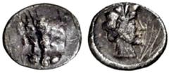 GRIECHISCHE MÜNZEN, ASIEN, KILIKIEN, UNBESTIMMTE MÜNZSTÄTTE. Tetartemorion. 4. Jh v. Chr. Löwenkopf frontal. Rs: Gehörnter bärtiger Kopf r. (evt. Pan). Troxell-Kagan in Festschrift Kraay-Morkholm 1989