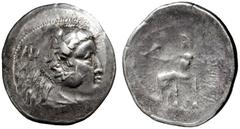 KELTEN, DONAUKELTEN, IMIT. D. TETRADR. PHILIPPOS III. Tetradrachme. 3./2. Jh. Herakleskopf mit Löwenfell r. Rs: Zeus thront l. mit Adler und Langzepter. Monogramme. OTA 581, 3. Kostial 904 f. 16.04g, 