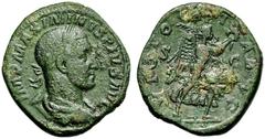 RÖMISCHE MÜNZEN RÖMISCHES KAISERREICH MAXIMINUS I. THRAX. 235-238. Sesterz. Belorbeerte, drapierte und gepanzerte Büste r. Rs: Victoria l. mit Kranz und Palmzweig. C. 100. R.I.C. 67. Banti 26a. Schöne