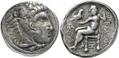 KELTEN, DONAUKELTEN, IMIT. D. TETRAD. ALEXANDERS III. Tetradrachme. Herakleskopf mit Löwenfell r. Rs: Zeus thront l. mit Adler und Langzepter. Monogramme. OTA -, vgl. 571,1. Kostial -. Lukanc-. 17.08g