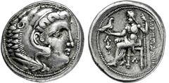 KELTEN, DONAUKELTEN, IMIT. D. TETRAD. ALEXANDERS III. Tetradrachme. Herakleskopf mit Löwenfell r. Rs: Zeus thront l. mit Adler und Langzepter. Beizeichen Fackel. OTA -. Kostial -. Lukanc vgl. 2. 16.92