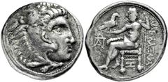 KELTEN, DONAUKELTEN, IMIT. D. TETRAD. ALEXANDERS III. Tetradrachme. Herakleskopf mit Löwenfell r. Rs: Zeus thront l. mit Adler und Langzepter. Monogramme. OTA -, vgl. 571,1. Kostial -. Lukanc-. 17.08g