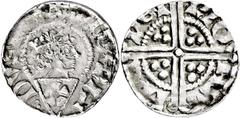 Medieval Römisch-Deutsches Reich, WESTFALEN, UNBEKANNTE GRÄFL.LIPP.MÜNZSTÄTTE Bernhard III. 1229-1265, Pfennig o.J. (Sterling; ca. 1250 - 1265). + .... RI - - DVS Gekrönter Kopf r. über Schild mit Ros
