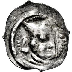 Medieval Römisch-Deutsches Reich, SCHWEIZ, BASEL,BISCHÖFLICHE MÜNZSTÄTTE Otto von Grandson. 1306-1309, Vierzipfliger Pfennig o.J. Mitrierter Bischofskopf r., davor Krummstab. Wiel. 101. NHMZ 242. Hübs