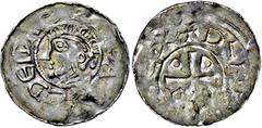 Medieval Coins Römisch-Deutsches Reich, NIEDERSACHSEN, GOSLAR,KÖNIGLICHE MÜNZSTÄTTE Otto III. und Adelheid. 983-986, Pfennig o.J. (OTTO ADEL)DEIDA um diademierte Büste links. Rs: + D-I (GRA) REX Kreuz