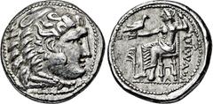 KELTEN KELTEN, DONAUKELTEN, IMIT. D. TETRAD. ALEXANDERS III. Tetradrachme. Herakleskopf mit Löwenfell r. Rs: Zeus thront l. mit Adler und Langzepter. Beizeichen Aplustrum. OTA -. Kostial -. Lukanc-. 1