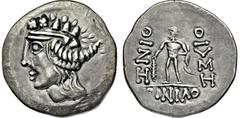 KELTEN KELTEN, DONAUKELTEN, IMIT. D. TETRADR. V. THASOS. Tetradrachme. Dionysoskopf mit Efeukranz l. Rs: Herakles steht l. mit Keule. Stilisierte Darstellungen und aufgelöste Legende. OTA -, vgl. Klas