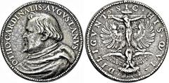 German and Habsburg Coins AUGSBURG, BISTUM Otto Truchseß von Waldburg. 1543-1573, Medaille o.J. (unsigniert). OTHO . CARDINALIS . AVGVSTANVS Büste des Bischofs l. in Mozzetta. Rs: SIC . HIS . QVI . - 