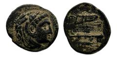 Ancient Greek Reyes de Macedonia. Alejandro III "el Grande". Bronce. Ceca incierta en Asia Menor. 336-323 a.C. Ceca incierta en Asia Menor occidental. (Price 2102.) Anv.: Cabeza de Heracles a derecha,