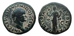 Roman Empire Vespasiano. Dupondio. 69-79. ( RIC 715). Busto laureado a derecha, alrede-dor IMP CAES VESPASIAN AVG COS III. Felicidad estante a izquierda por-tando caduceo y cornucopia, alrededor (FELI