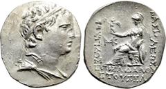Greek Coins KINGS OF THRACE. Mostis (Circa 125-86 BC). AR Tetradrachm. Dated year 35 (105/4 BC). Obv: Diademed and draped bust right. Rev: ΒΑΣΙΛΕΩΣ MOΣTIΔΟΣ / EΠΙ ΣΑΔΑΛΟΥ ΕΤΟΥΣ EΛ. Athena seated left,