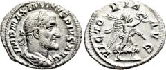 Roman Imperial Coins MAXIMINUS THRAX (235-238). Denarius. Rome. Obv: IMP MAXIMINVS PIVS AVG. Laureate, draped and cuirassed bust right. Rev: VICTORIA AVG. Victory advancing right, holding palm branch 