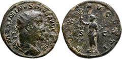 Roman Imperial Coins MAXIMINUS THRAX (235-238). Dupondius. Rome. Obv: MAXIMINVS PIVS AVG GERM. Radiate, draped and cuirassed bust right. Rev: PAX AVGVSTI / S - C. Pax standing left, holding branch and