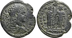 Roman Provincial Coins PHRYGIA. Laodicea ad Lycum. Caracalla (198-217). Ae. Homonoia issue with Pergamum. Dated CY 88 (215/6). Obv: AYT K M AYP ANTΩNЄINOC. Laureate, draped and cuirassed bust right. R