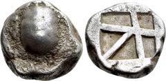 Greek Coins ATTICA. Aegina. Stater (Circa 456-431 BC). Obv: Land turtle with segmented shell. Rev: Large square incuse with skew pattern. HGC 6, 437. Condition: Good fine. Weight: 12.00 g. Diameter: 1
