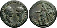 Roman Provincial Coins MOESIA INFERIOR. Marcianopolis. Macrinus, with Diadumenian (217-218). Ae Pentassarion. Pontianus, legatus consularis. Obv: AV[...]CEV MAKPINOC K M OΠEΛ ANTΩNINOC. Laureate head 