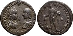 Roman Provincial Coins MOESIA INFERIOR. Marcianopolis. Elagabalus, with Julia Maesa (218-222). Pentassarion. Julius Antonius Seleucus, legatus consularis. Obv: AVT K M AVP ANTΩNEINOC AVΓ IOVΛIA MAICA 