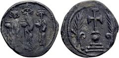 Byzantine Coins HERACLIUS with HERACLIUS CONSTANTINE and Heraclonas (610-641). Miliaresion Constantinople. ‘Ceremonial’ coinage. Obv: Crowned and draped figures of Heraclonas, Heraclius, and Heraclius