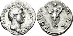 Roman Imperial Coins OTHO (69). Denarius. Rome. Obv: IMP OTHO CAESAR AVG TR P. Bare head right. Rev: PONT MAX. Ceres standing left, holding grain ears and cornucopia. RIC² 20 (aureus) note. Condition: