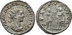 Roman Imperial Coins SALONINUS (Caesar, 258-260). Antoninianus. Samosata. Obv: SALON VALERIANVS NOB CAES. Radiate, draped and cuirassed bust right. Rev: SPES PVBLICA. Saloninus, holding sceptre, and S