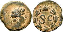 Roman Provincial Coins SELEUCIS & PIERIA. Antioch. Otho (69). Ae Semis. Obv: IMP M OTHO CAE AVG. Laureate head right. Rev: Large S C within wreath. RPC I 4319; McAlee 323. Condition: Very fine. Weight