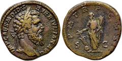 Roman Imperial Coins DIDIUS JULIANUS (193). Sestertius. Rome. Obv: IMP CAES M DID SEVER IVLIAN AVG. Laureate head right. Rev: P M TR P COS / S - C. Fortuna standing left, holding rudder on globe and c
