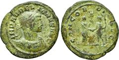 Roman Imperial Coins AURELIAN (270-275). As. Rome. Obv: IMP AVRELIANVS AVG. Laureate and cuirassed bust right. Rev: CONCORDIA AVG. Severina and Aurelian, holding sceptre, standing facing one another, 