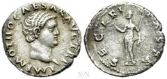 Roman Imperial Coins OTHO (69). Denarius. Rome. Obv: IMP M OTHO CAESAR AVG TR P. Bare head right. Rev: SECVRITAS PR. Securitas standing left, holding wreath and sceptre. RIC² 8. Condition: Very fine. 