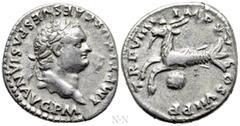 Roman Imperial Coins TITUS (79-81). Denarius. Rome. Obv: IMP TITVS CAES VESPASIAN AVG P M. Laureate head right. Rev: TR P VIIII IMP XV COS VII P P. Capricorn left; globus below. RIC² 37. Condition: Ve
