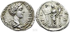 Roman Imperial Coins COMMODUS (Caesar, 166-177). Denarius. Rome. Obv: COMMODO CAES AVG FIL GERM SARM. Bareheaded and draped bust right. Rev: HILARITAS. Hilaritas standing left, holding cornucopia and 