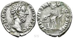 Roman Imperial Coins COMMODUS (177-192). Denarius. Rome. Obv: M COMMODVS ANTONINVS AVG. Laureate head right. Rev: TR P VII IMP V COS III P P. Salus standing left, holding sceptre and feeding from pate