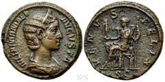 Roman Imperial Coins JULIA MAMAEA (Augusta, 222-235). As. Rome. Obv: IVLIA MAMAEA AVGVSTA. Diademed and draped bust right. Rev: VENVS FELIX / S C. Venus seated left, holding statuette and sceptre. RIC