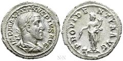Roman Imperial Coins MAXIMINUS THRAX (235-238). Denarius. Rome. Obv: IMP MAXIMINVS PIVS AVG. Laureate, draped and cuirassed bust right. Rev: PROVIDENTIA AVG. Providentia standing left, holding cornuco