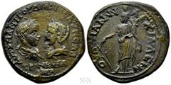 Roman Provincial Coins THRACE. Anchialus. Gordian III, with Tranquillina (238-244). Ae. Obv: AVT K M ANT ΓOPΔIANOC AVΓ CAB / TPANKVΛΛINA. Draped busts of Gordian, laureate and cuirassed, and Tranquill
