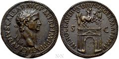 Roman Imperial Coins CLAUDIUS (41-54). 'Paduan' Sestertius. After Giovanni da Cavino, 1500-1570. Obv: TI CLAVDIVS CAESAR AVG P M TR P IMP P P. Laureate head right. Rev: NERO CLAVDIVS DRVSVS GERMAN IMP