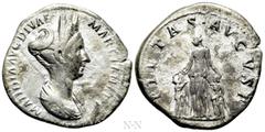 Roman Imperial Coins MATIDIA (Augusta, 112-119). Denarius. Rome. Obv: MATIDIA AVG DIVAE MARCIANAE F. Diademed and draped bust right. Rev: PIETAS AVGVST. Pietas standing facing, head left, placing hand