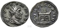 Roman Imperial Coins TRAJANUS DECIUS (249-251). Consecration issue for DIVUS COMMODUS (Died 192). Antoninianus. Rome. Obv: DIVO COMMODO. Radiate head right. Rev: CONSECRATIO. Lighted altar. RIC 94 (De
