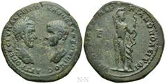 Roman Provincial Coins MOESIA INFERIOR. Marcianopolis. Macrinus, with Diadumenian (217-218). Ae Pentassarion. Pontianus, legatus consularis. Obv: AYT K OΠEΛ CEVH MAKPEINOC K M OΠEΛ ANTΩNEINOC. Confron
