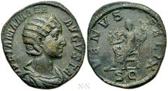 Roman Imperial Coins JULIA MAMAEA (Augusta, 222-235). Sestertius. Rome. Obv: IVLIA MAMAEA AVGVSTA. Diademed and draped bust right. Rev: VENVS FELIX / S C. Venus seated left, holding statuette and scep