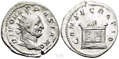 Roman Imperial Coins TRAJANUS DECIUS (249-251). Consecration issue for DIVUS VESPASIAN (Died 79). Obv: DIVO VESPASIANO. Radiate head right. Rev: CONSECRATIO. Lighted altar. RIC 80 ( Decius). Condition