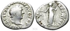 Roman Imperial Coins VITELLIUS (69). Denarius. Rome. Obv: A VITELLIVS GERM IMP AVG TR P. Laureate head right. Rev: LIBERTAS RESTITVTA. Libertas standing facing, head right, holding pileus and long rod