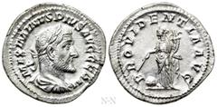 Roman Imperial Coins MAXIMINUS THRAX (235-238). Denarius. Rome. Obv: MAXIMINVS PIVS AVG GERM. Laureate, draped and cuirassed bust right. Rev: PROVIDENTIA AVG. Providentia standing left, holding cornuc