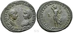 Roman Provincial Coins MOESIA INFERIOR. Marcianopolis. Elagabalus with Julia Maesa (218-222). Ae Pentassarion. Julius Antonius Seleucus, legatus consularis. Obv: AVT K M AVP ANTΩNEINOC AVΓ IOVΛIA MAIC