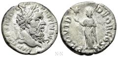Roman Imperial Coins PERTINAX (193). Denarius. Rome. Obv: IMP CAES P HELV PERTIN AVG. Laureate head right. Rev: PROVID DEOR COS II. Providentia standing left, raising one hand toward star to upper lef